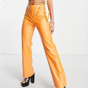 Orange Leather Pants